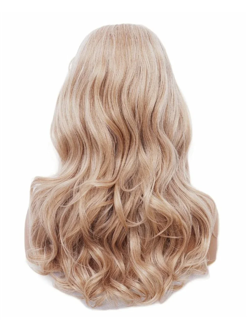 Women's Blonde Mixed Heat Resistant Synthetic Fiber Retro Long Wavy Wigs Bangs
